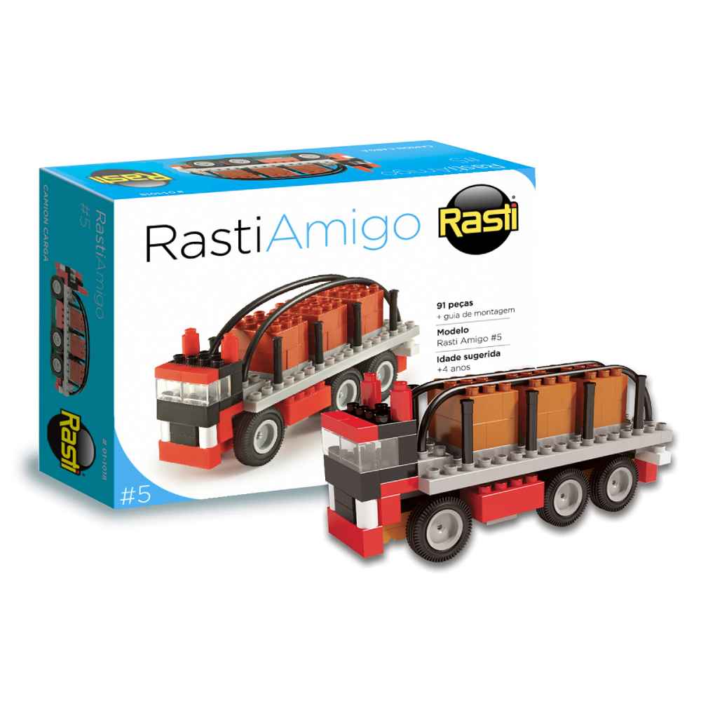 Blocos de montar - Caminhão de Carga Rasti Amigo - 91 peças - Rasti