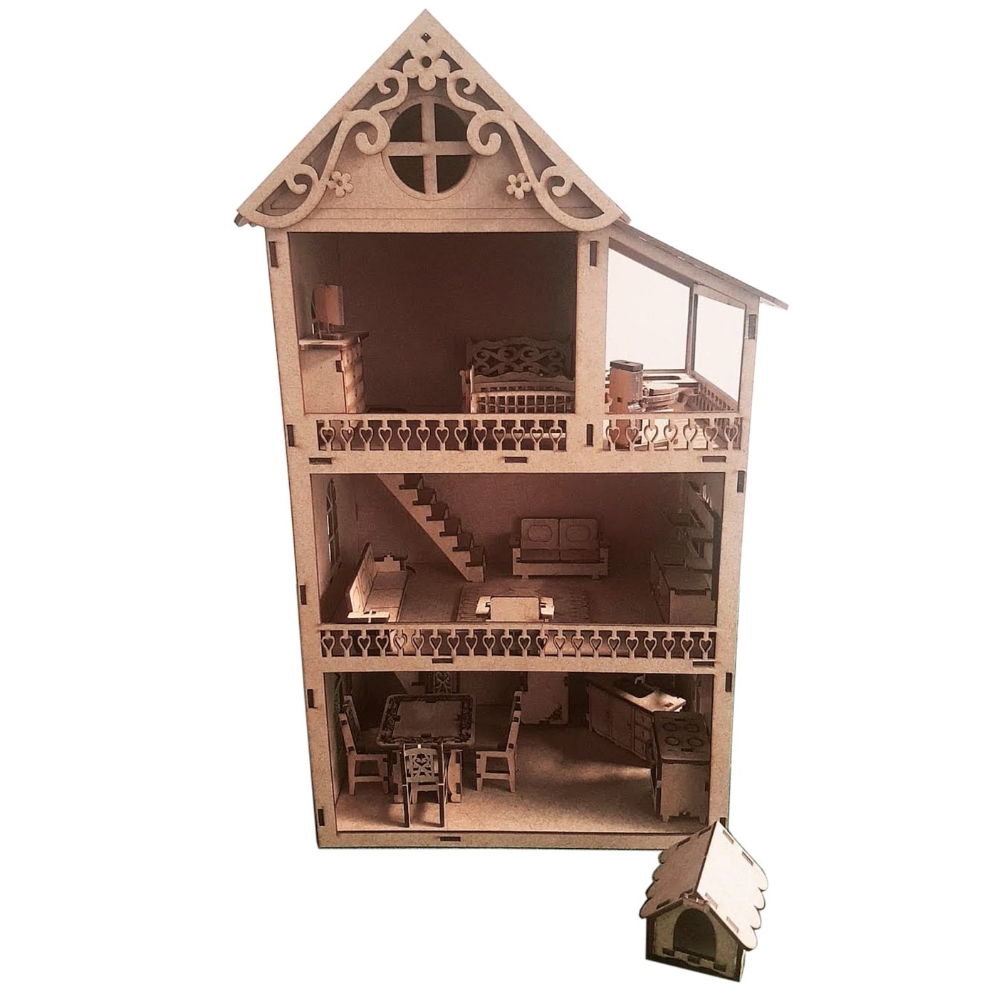 Casa Casinha para Boneca Polly Lol - 46 cm - Com Móveis - Kits e Gifts