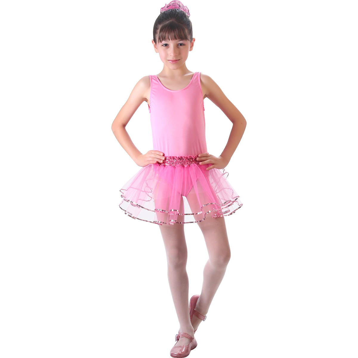 Fantasia Infantil - Bailarina Basic - Tamanho G (9 a 12 anos) - 10652 - Sulamericana