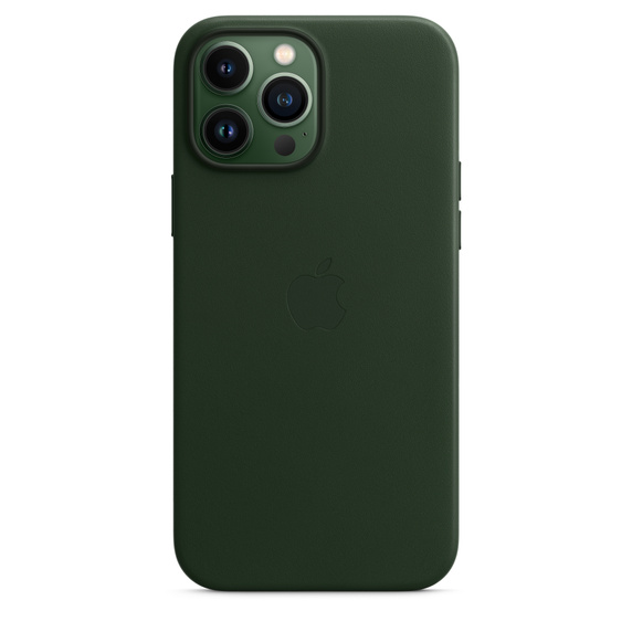 Capa de couro com MagSafe para iPhone 13 Pro Max ? Verde-sequoia ORIGINAL