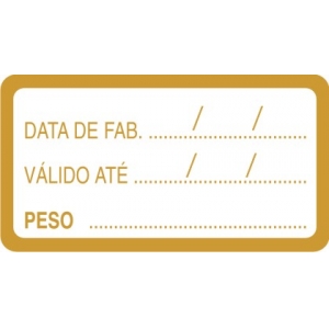 ETIQUETA DATA/PESO/VALIDADE COM 100 UNIDADES