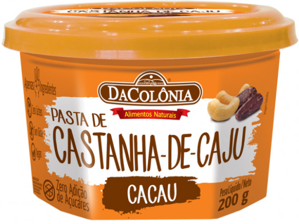 PASTA DE CASTANHA DE CAJU COM CACAU DA COLÔNIA 200G