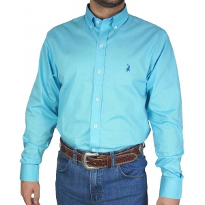 Camisa Masculina Austin Western Shirts Lisa Azul Claro