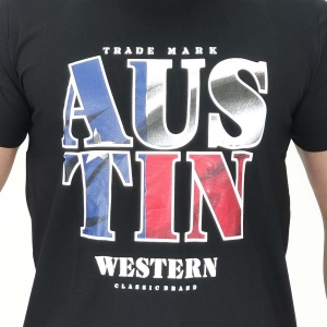 Camiseta Masculina Austin Western Preto Estampada - Foto 2