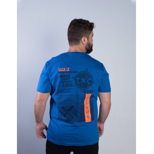Camiseta TXC Brand Masculina Azul Laranja Logo Emborrachada - Foto 1