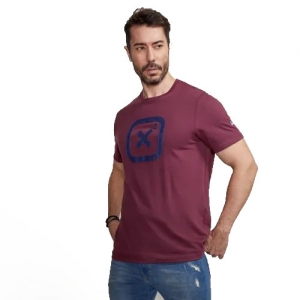 Camiseta TXC Brand Masculina Custom Bordô Estampa Bordada - Foto 0