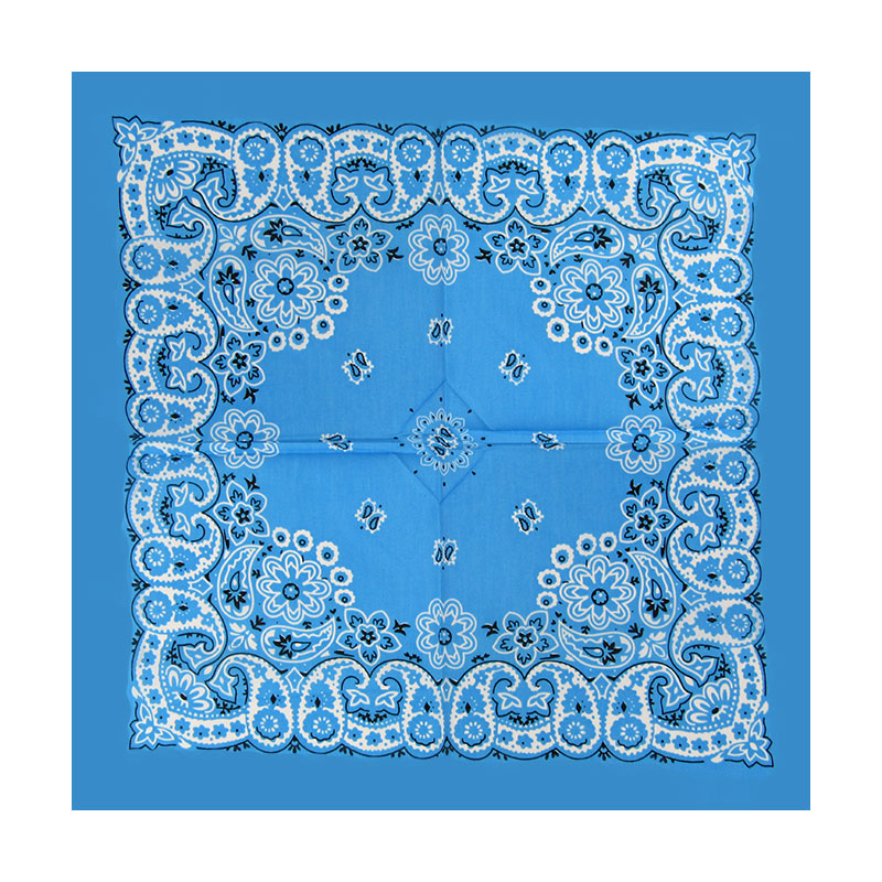 Bandana em Tecido com Estampa Floral Azul Claro - Foto 0