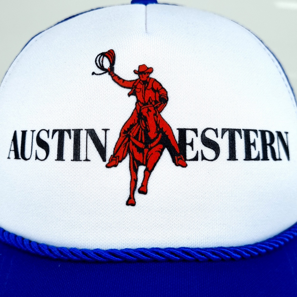 Boné Austin Western Snapback Tela Masculino Cowboy Azul - Foto 1