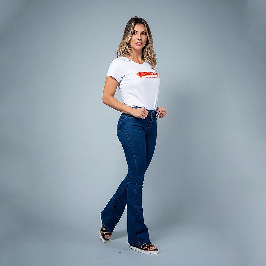 Calça Wrangler Feminina Jeans 69% Algodão Cintura Alta Corte Americano Flare Sally WF2015 - Foto 3