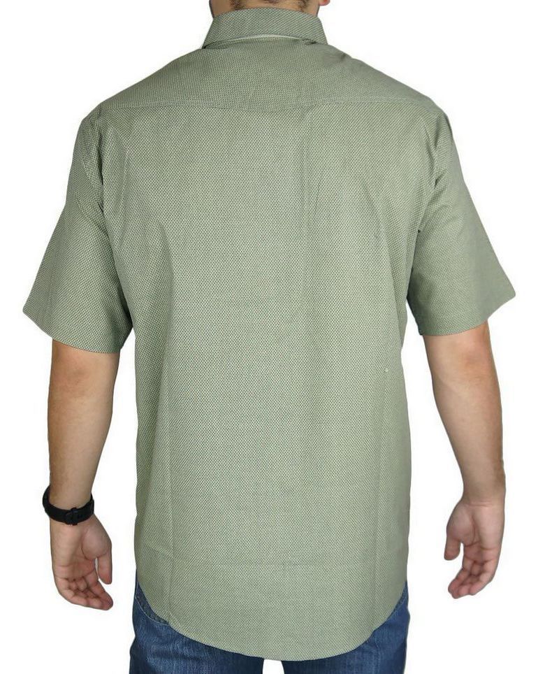 Camisa Masculina Fast Back Manga Curta Estampada Verde Musgo - Foto 1