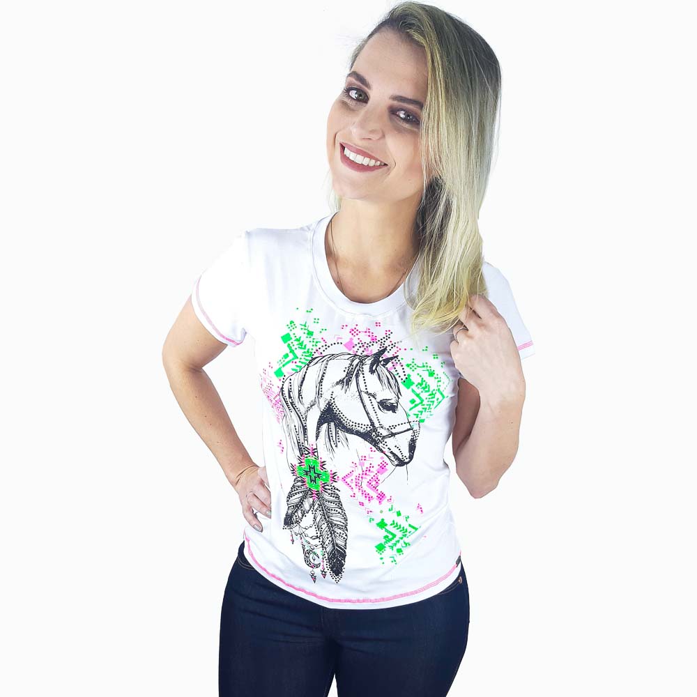 Camiseta Feminina Miss Country com Estampa de Cavalo e Strass - Foto 4