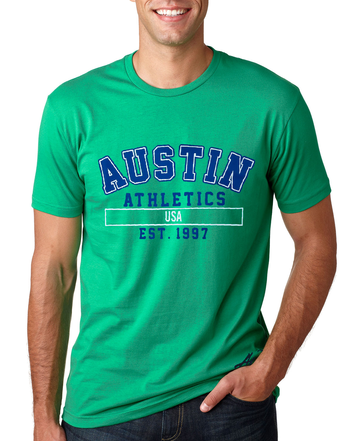 Camiseta Masculina Austin Western Verde USA Est. 1997 - Foto 0