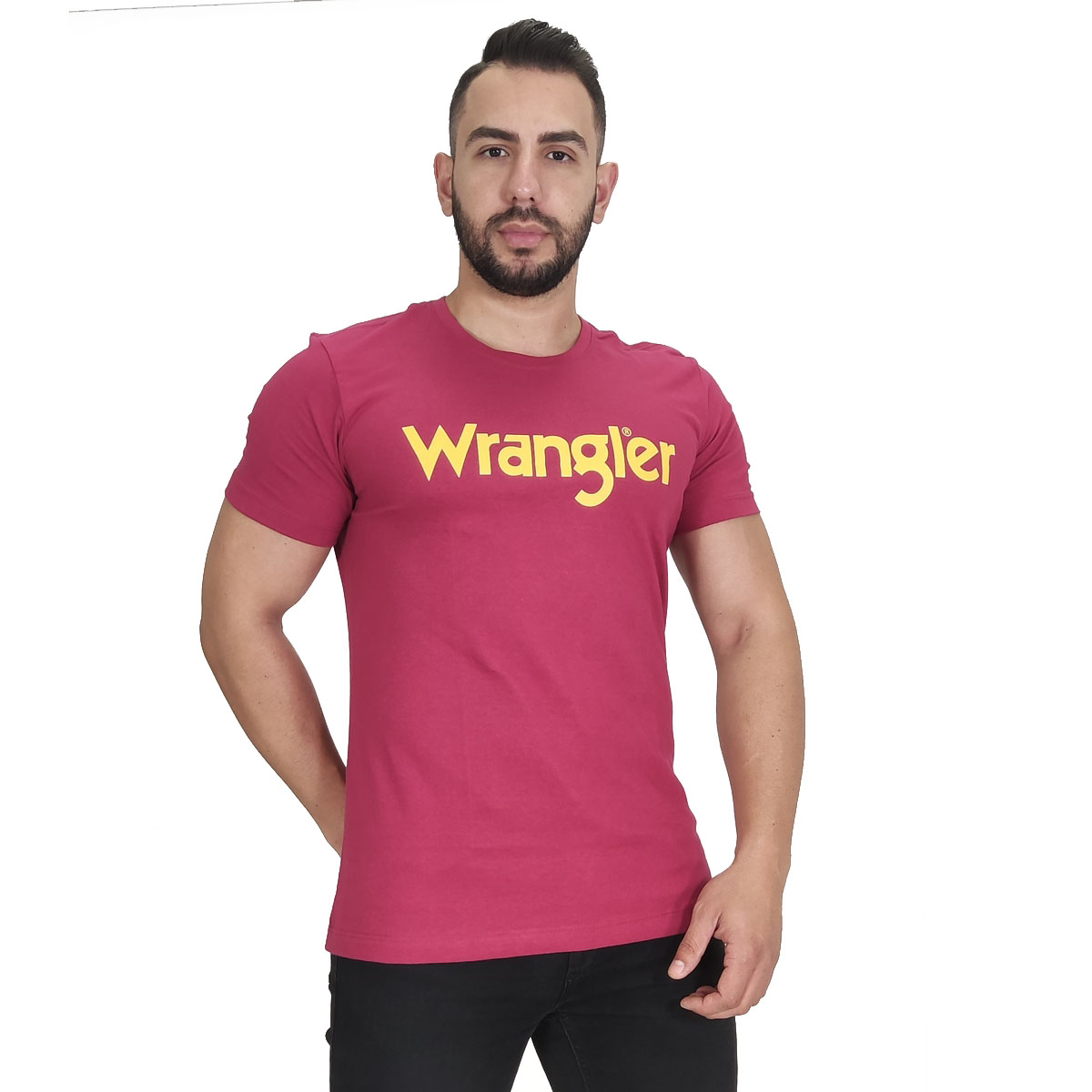 Camiseta Masculina Wrangler Bordô Urbano - Foto 0