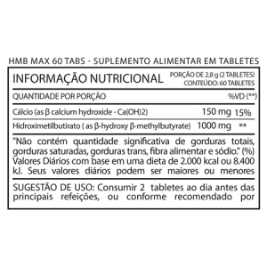 HMB Max 1000mg 60 Tabletes - Foto 2