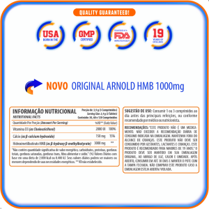 Kit 2 HMB 1000mg Arnold Nutrition 120 Tabs - Foto 2