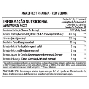 Termogênico Red Venom MaxEffect Pharma 60 Cápsulas - Foto 1