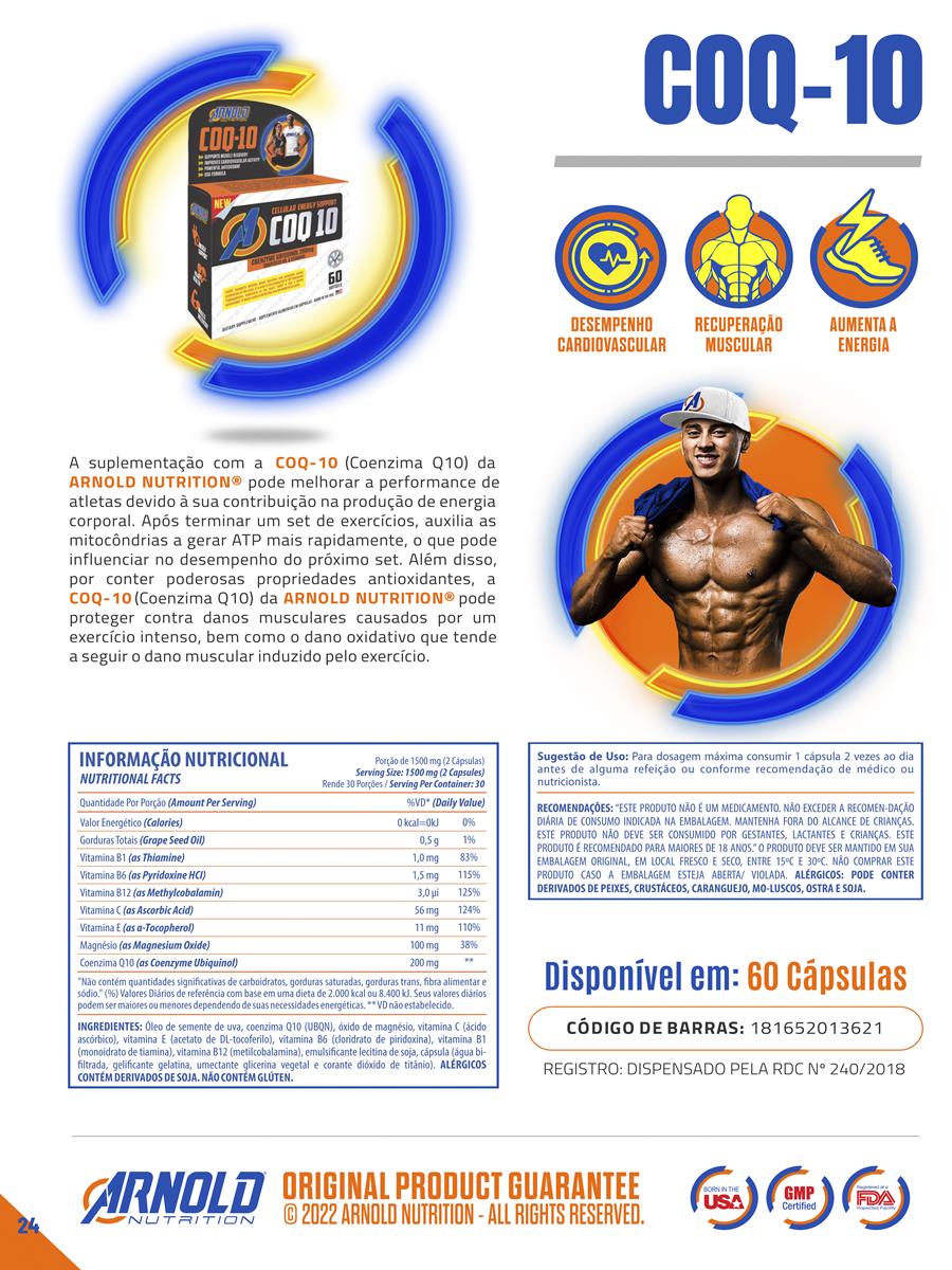 CoQ-10 Coenzima Q10 200mg Arnold Nutrition 60 Softgels - Foto 2
