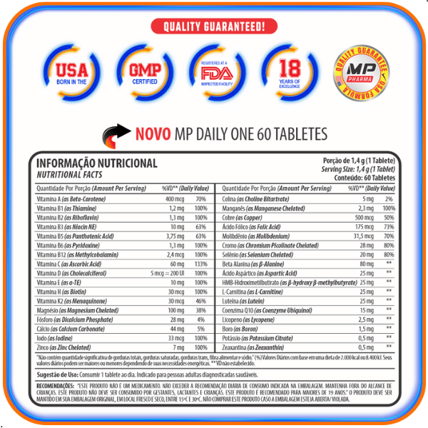 Kit 10un Daily One Formula MaxEffect Pharma 60 Tabletes - Foto 2