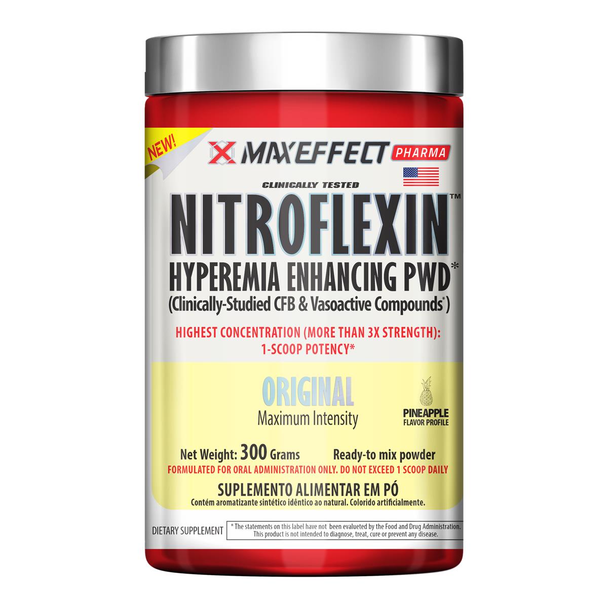 Kit 2un Nitroflexin MaxEffect Pharma 300g Abacaxi mais Boné - Foto 1