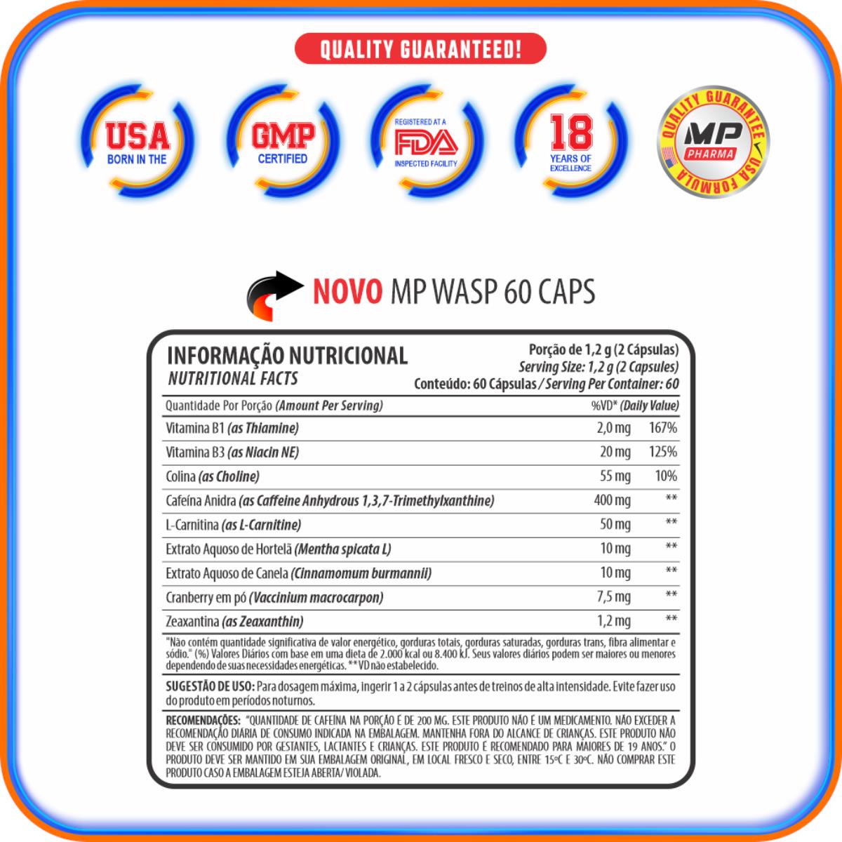 Wasp Termogênico Ultra Potente MaxEffect Pharma 60 Caps - Foto 1