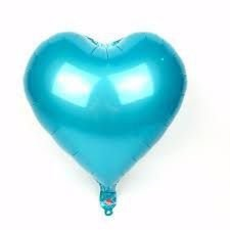 Balão Metalizado 12 cm Coração Azul Tiffany
