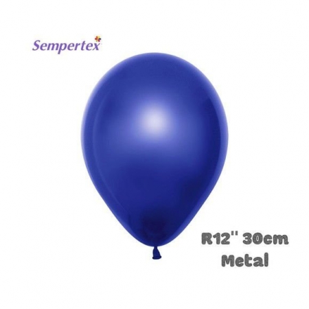 Balões Azul metal - 12'' 30cm Sempertex - 50un