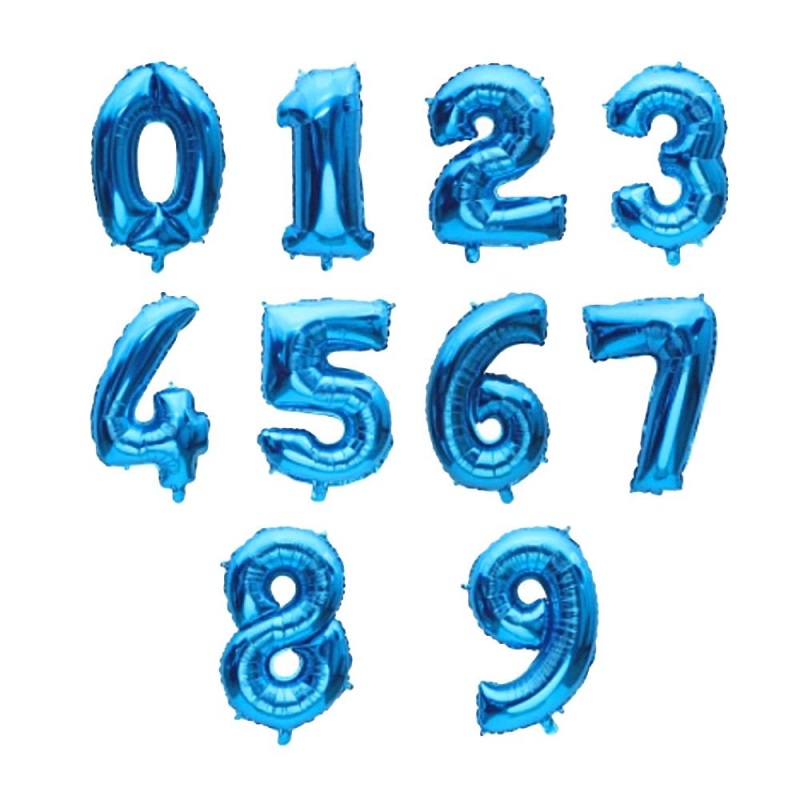 Balão Metalizado Número - Azul com 72 cm