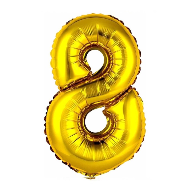 Balão Metalizado Número - Dourado com 40 cm