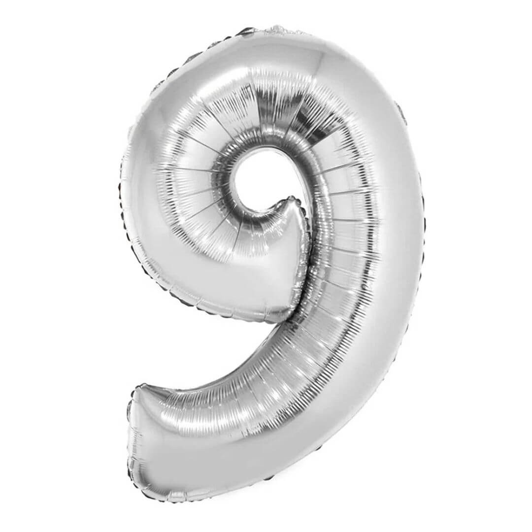Balão Número Aniversário Metalizado - Prata