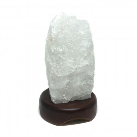 Luminária Bivolt 20cm Com Pedra Natural Quartzo Leitoso Bruto - A pedra que higieniza a alma