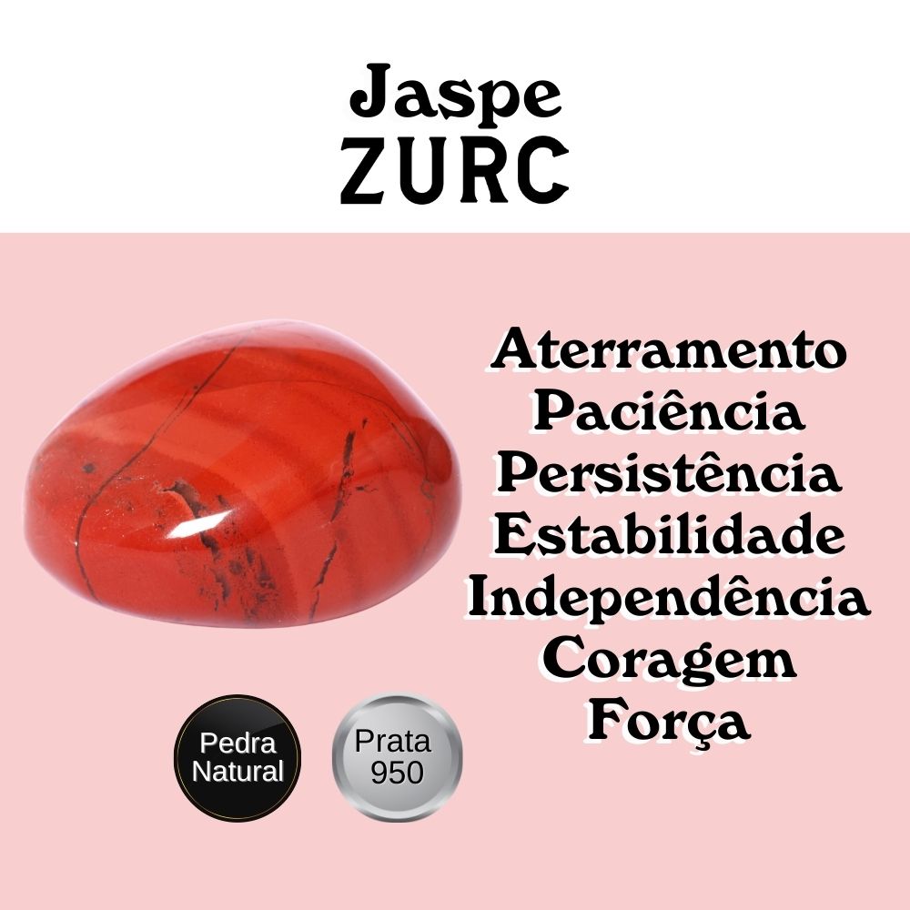 Pingente de Cristal e Prata Nobre Alta Joalheria Certificado Ponta Jaspe Vermelho Mini