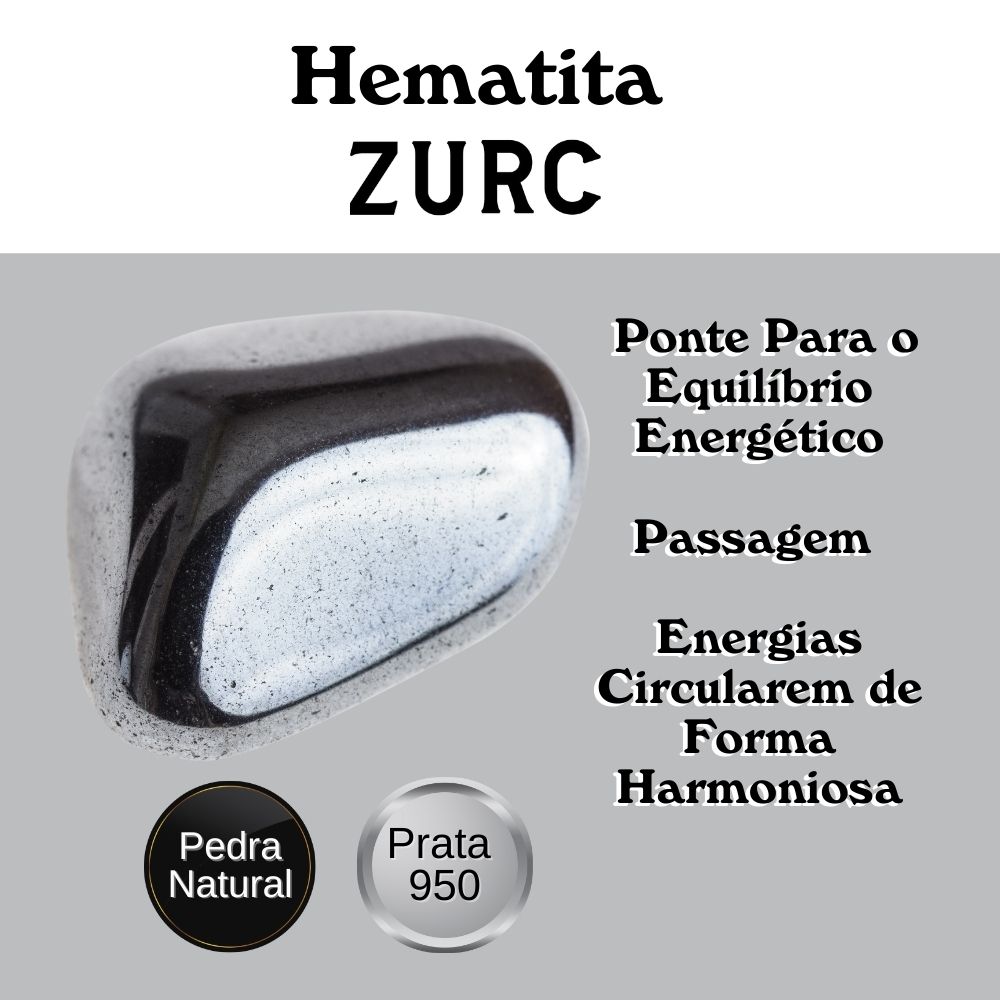 Pingente de Prata Nobre Alta Joalheria Certificado Ponta Com Pedra Natural Cristal Hematita