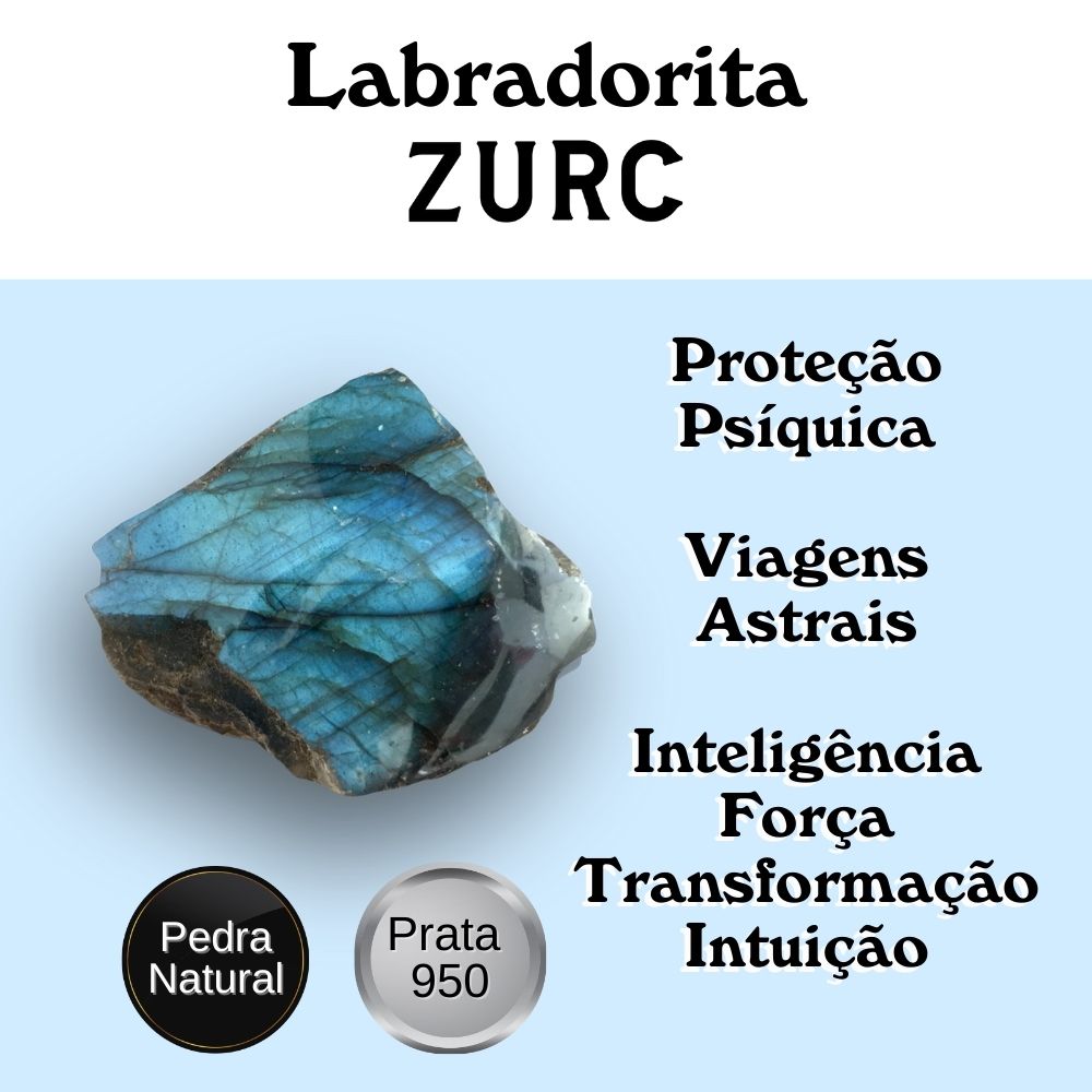 Pingente de Prata Nobre Alta Joalheria Certificado Ponta Cristal Com Pedra Natural Labradorita Grande