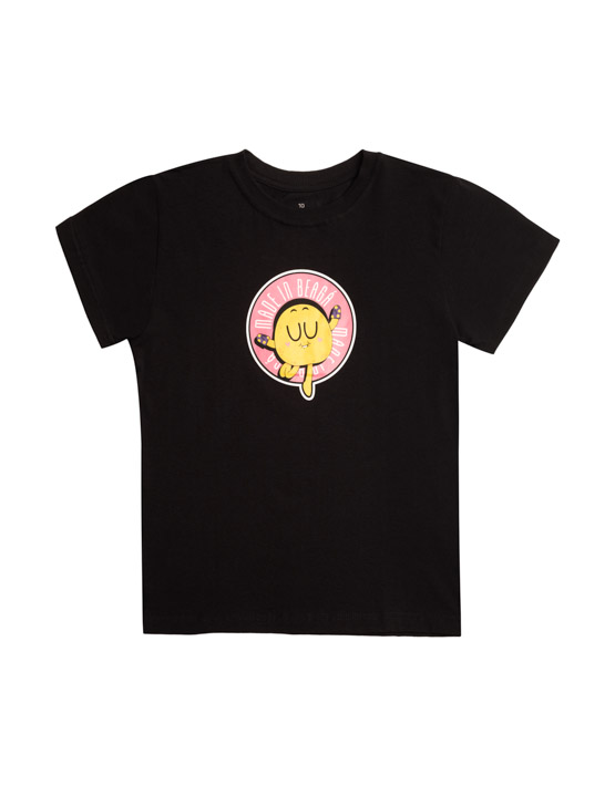 Camiseta Infantil Afonso Pão de Queijo Saltitante - Preta