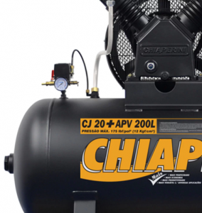 Compressor de Ar 20 Pés 200 Litros Trifásico de Alta Pressão Industrial - CHIAPERINI-CJ20+APV200L