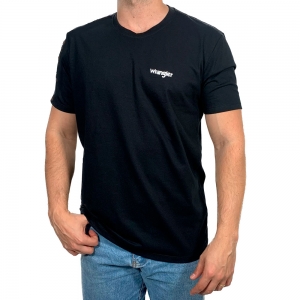 Camiseta Basica Wrangler Masculina Estampada Preta