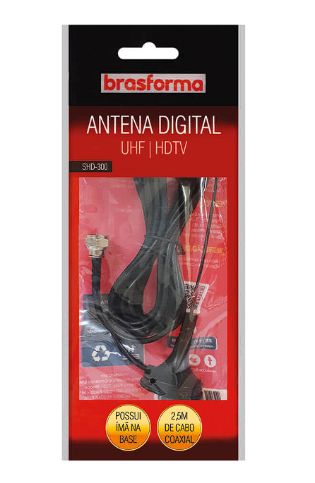 Antena Digital Interna Ultra Slim UHF e HDTV SHD-300 BRASFORMA - Foto 1