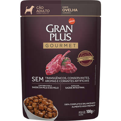 Ração Úmida GranPlus Gourmet Sachê Ovelha para Cães Adultos