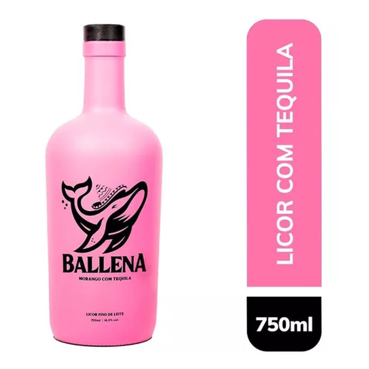 Licor Ballena (morango Com Tequila) 750 ml - (6/80)