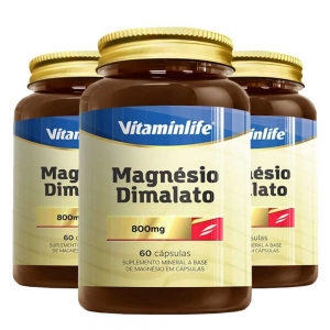 Magnésio Dimalato 800mg 60 Caps - Vitaminlife