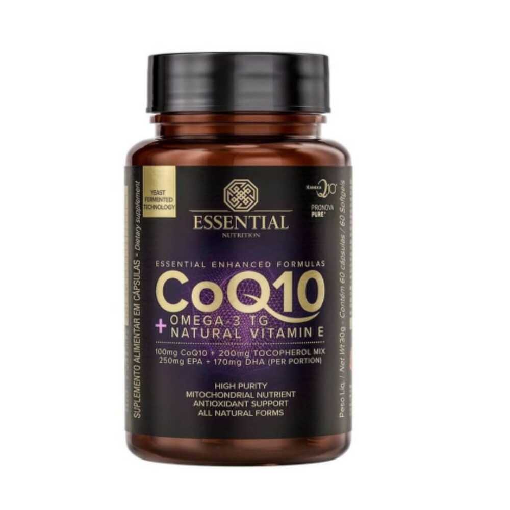 Coenzima Q10 C/ Ômega 3 + Vitamina E 60 Caps - Essential Nutrition