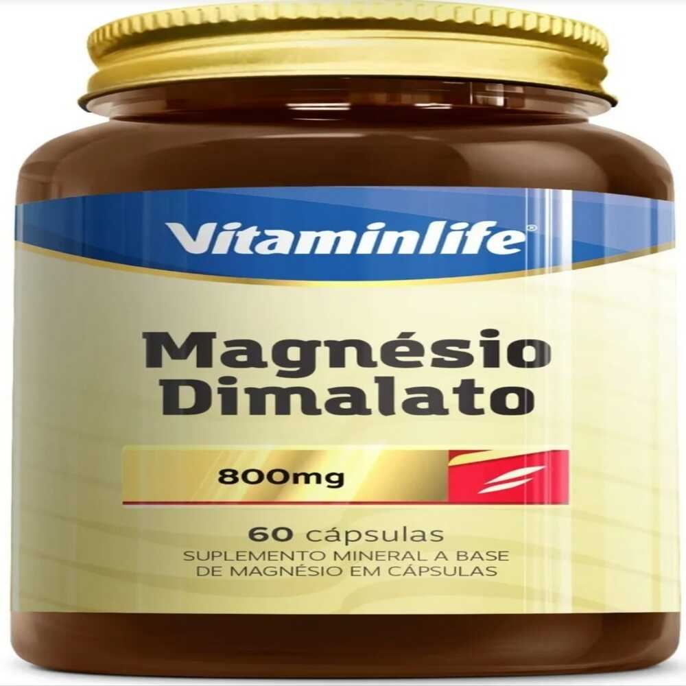 Magnésio Dimalato 800mg 60 Caps - Vitaminlife