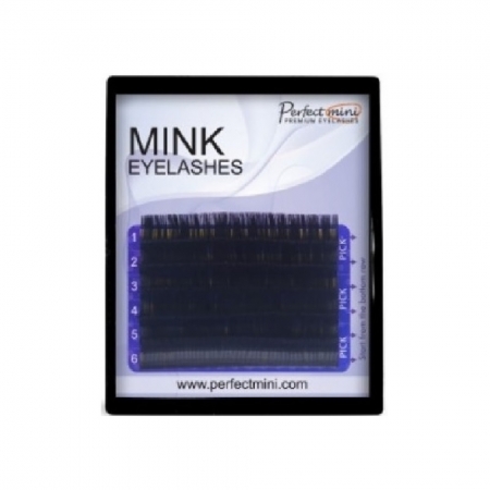 HS Chemical Perfect Mini Mink Eyelashes - C / 12 mm /  0.15