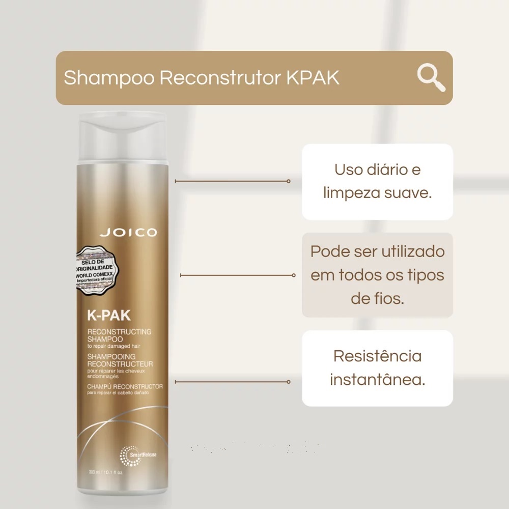 Joico K-PAK Smart Release Reconstrutor Shampoo ( Cabelos Danificados ) - 1 litro