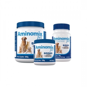 Aminomix Pet Pó Cães Gatos Aves e Roedores 500g - Vetnil