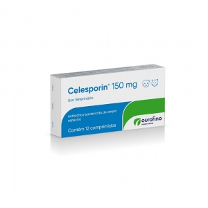 Celesporin 150 Mg Cães e Gatos 12 Comprimidos - Ourofino
