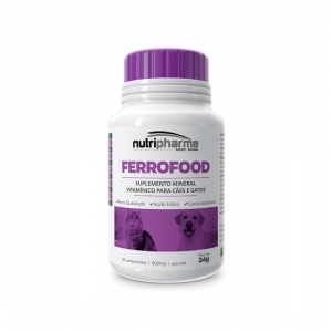 Ferrofood 800 Mg Cães E Gatos 30 Comprimidos - Nutripharme