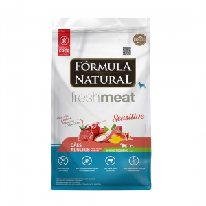 Ração Fórmula Natural Fresh Meat Sensitive Cães Adultos Médio e Grande sabor Cordeiro 12 Kg