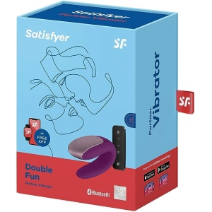 Satisfyer Double Fun -  Vibrador Para Casal Bluetooth Com 10 Modos de Vibração e Controle Remoto