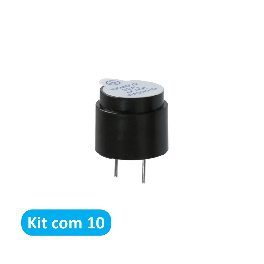 Kit Com 10 Buzzer Ativo 24V Bip Contínuo PCI 12mm